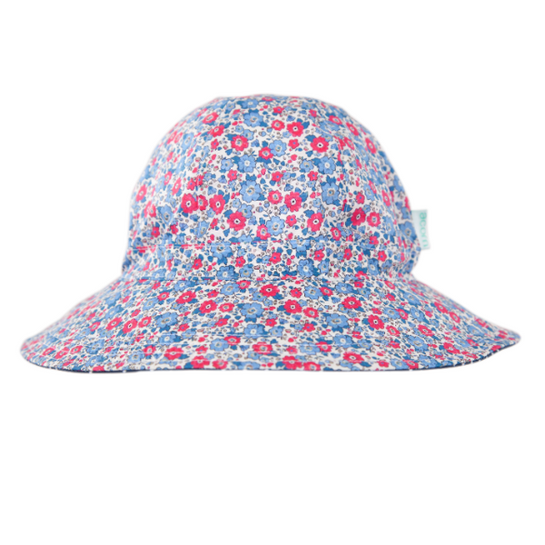 Floral patterned bucket hat on a white background