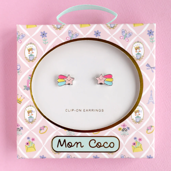 MON COCO Shooting Star Clip-On Earrings boxed