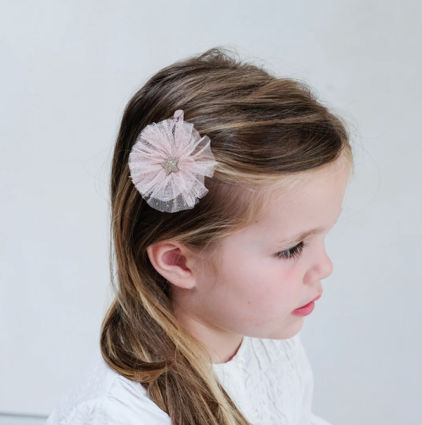 Child wearing MIMI & LULA Swanlake - Ballerina Star Clips - side view