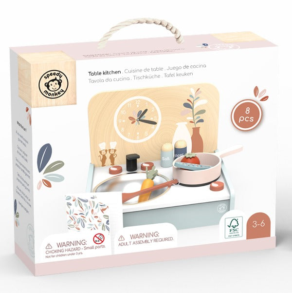 Packaged SPEEDY MONKEY Table Kitchen with 8 accessories