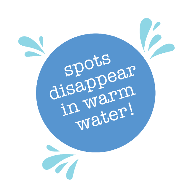 Spots disappear in warm water logo