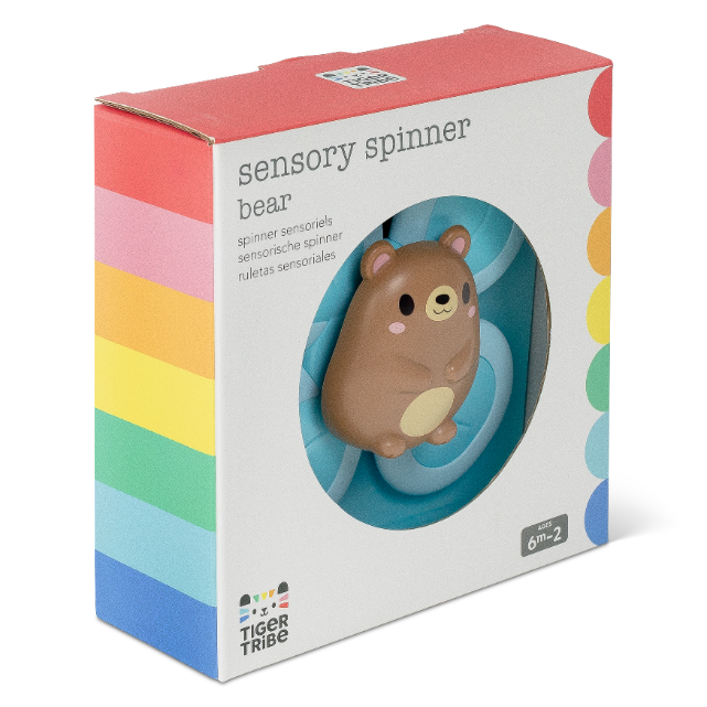 Angle view of TIGER TRIBE Sensory Spinner - Bear packaged