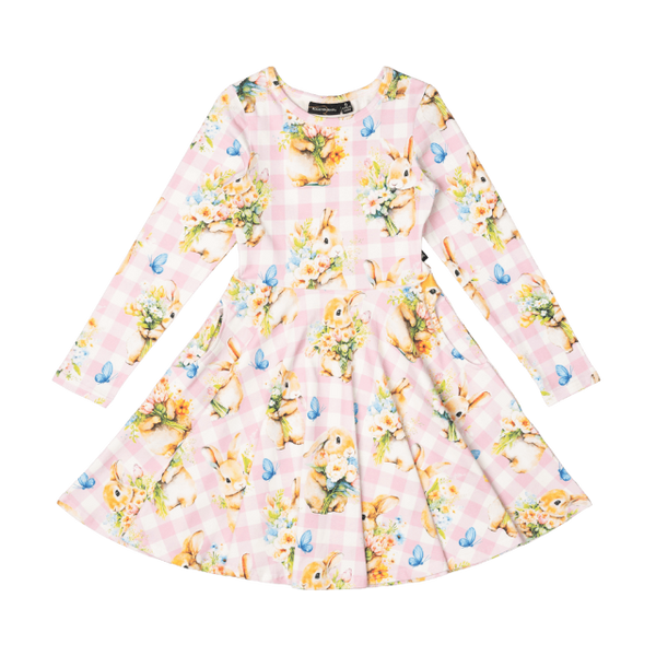 ROCK YOUR BABY Bunny Bouquet Waisted Dress