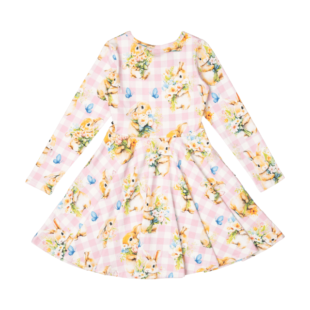 ROCK YOUR BABY Bunny Bouquet Waisted Dress BACK VIEW