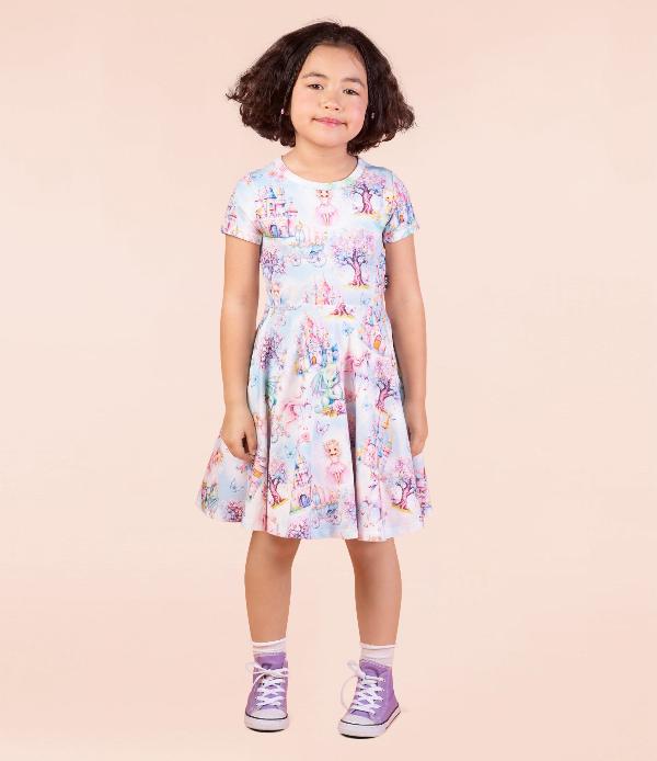 Girl wearing ROCK YOUR BABY Fairy Land Waisted Dress - studio shot