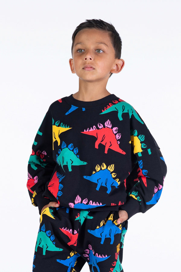 Child wearing ROCK YOUR BABY Dino Time Sweatshirt