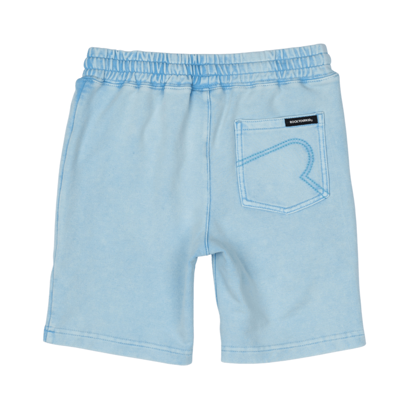 ROCK YOUR BABY Blue Wash Shorts back view