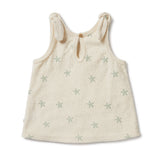 WILSON + FRENCHY Organic Terry Tie Singlet - Tiny Starfish back view