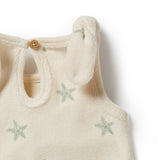 WILSON + FRENCHY Organic Terry Tie Playsuit - Tiny Starfish button tie at back