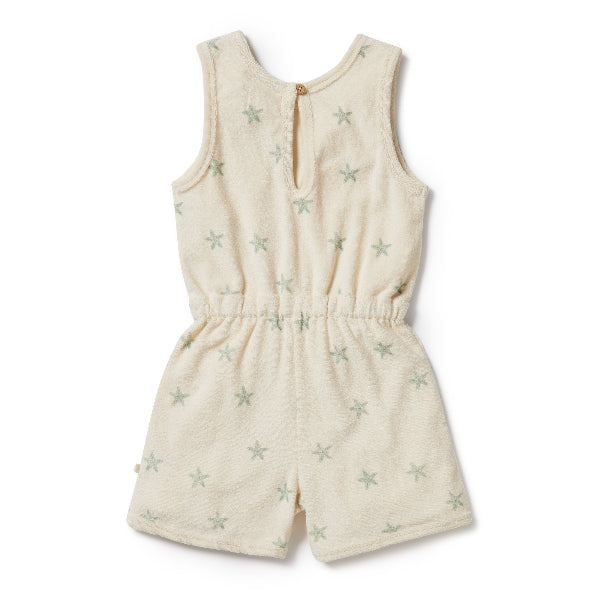 WILSON + FRENCHY Organic Terry Playsuit - Tiny Starfish back view