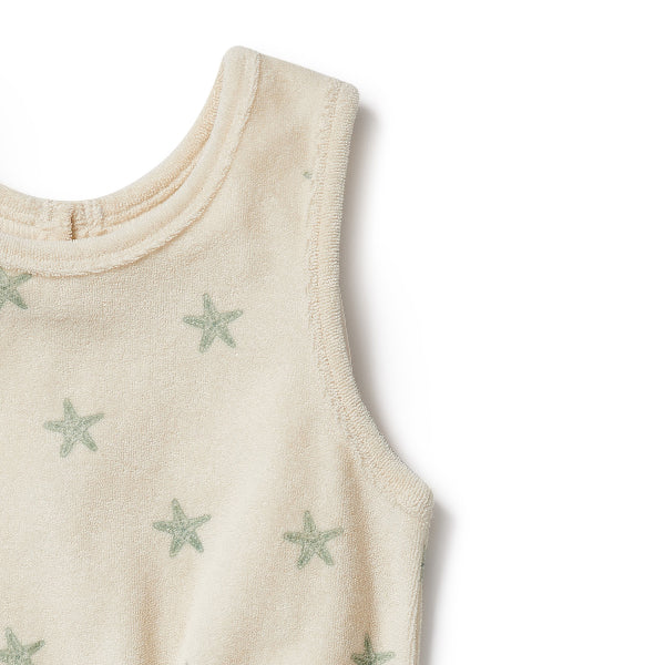 WILSON + FRENCHY Organic Terry Playsuit - Tiny Starfish detail view