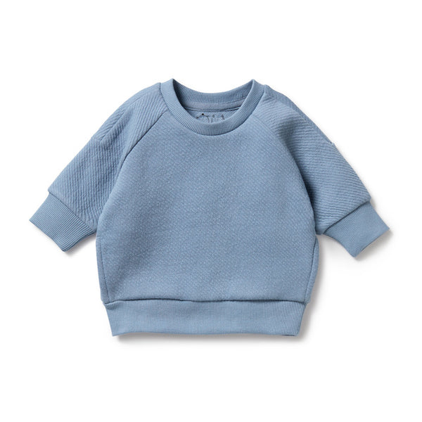 WILSON + FRENCHY Storm Blue Organic Quilted Sweat