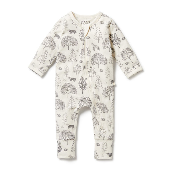 WILSON + FRENCHY Woodland Organic Zipsuit with Feet