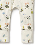 Detailed view of leg WILSON + FRENCHY Petit Garden Organic Zipsuit with Feet