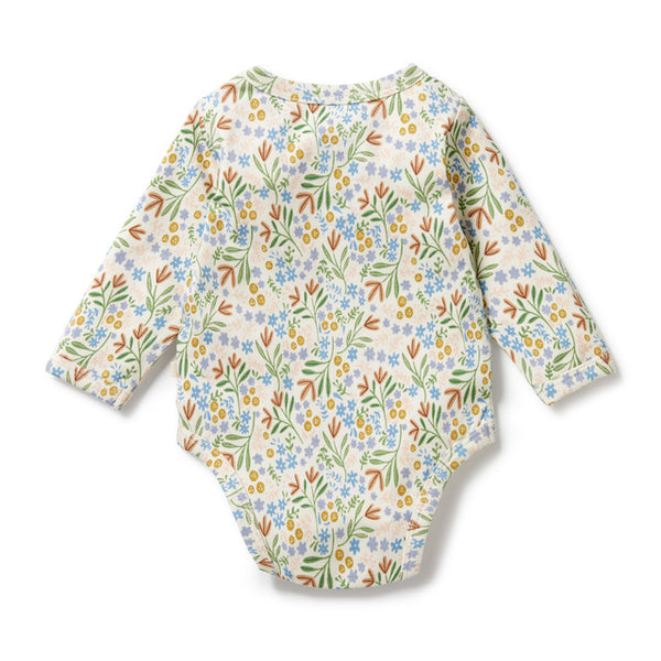 Back view of WILSON + FRENCHY Tinker Floral Organic Bodysuit