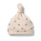 Back view of WILSON + FRENCHY Emily Floral Organic Waffle Knot Hat