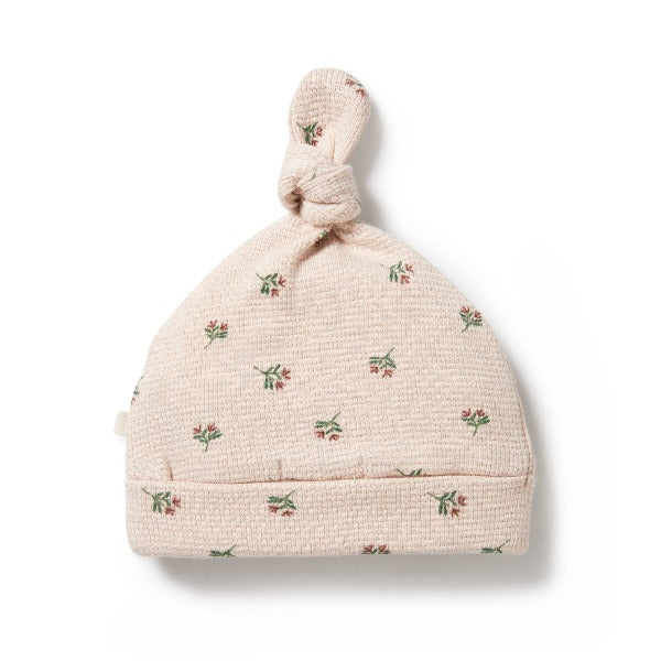 WILSON + FRENCHY Emily Floral Organic Waffle Knot Hat