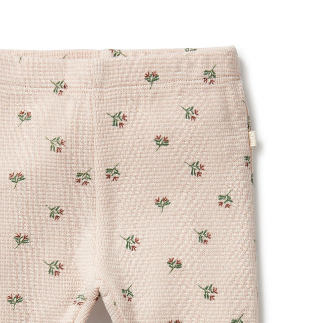 Detail view of WILSON + FRENCHY Emily Floral Organic Waffle Legging