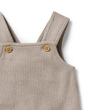 Detail view of button shoulder straps WILSON + FRENCHY Mushroom Organic Waffle Overall