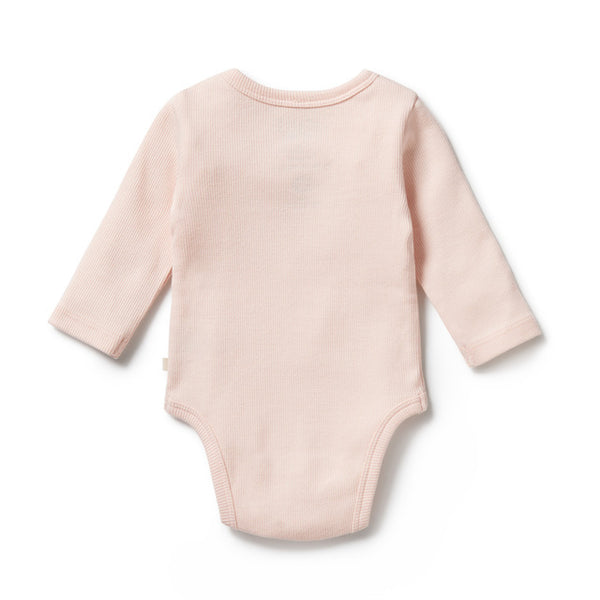 Back view of WILSON + FRENCHY Pink Organic Bodysuit