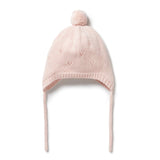 WILSON + FRENCHY Pink Knitted Pointelle Bonnet