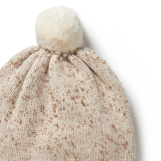 Detail view of WILSON + FRENCHY Almond Fleck Knitted Hat
