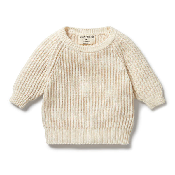 WILSON + FRENCHY Ecru Knitted Ribbed Jumper