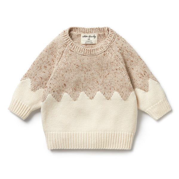 WILSON + FRENCHY Almond Fleck Knitted Jacquard Jumper