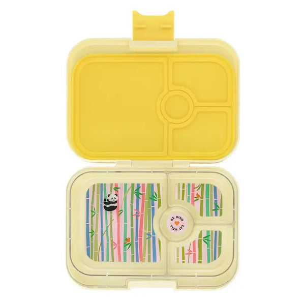 YUMBOX Panino 4 compartment - Sunburst Yellow Panda Tray