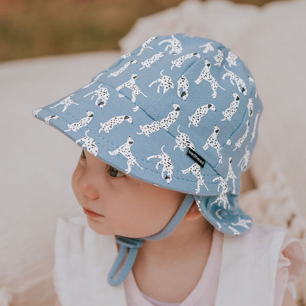 Baby wearing BEDHEAD HATS Legionnaire Flap Sun Hat - Dalmation
