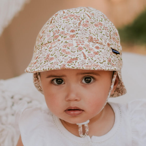 Baby wearing BEDHEAD HATS Legionnaire Flap Sun Hat - Savanna