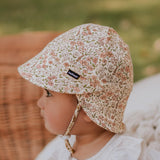 Side view of baby wearing BEDHEAD HATS Legionnaire Flap Sun Hat - Savanna
