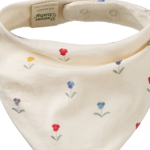 Baby bib with floral pattern