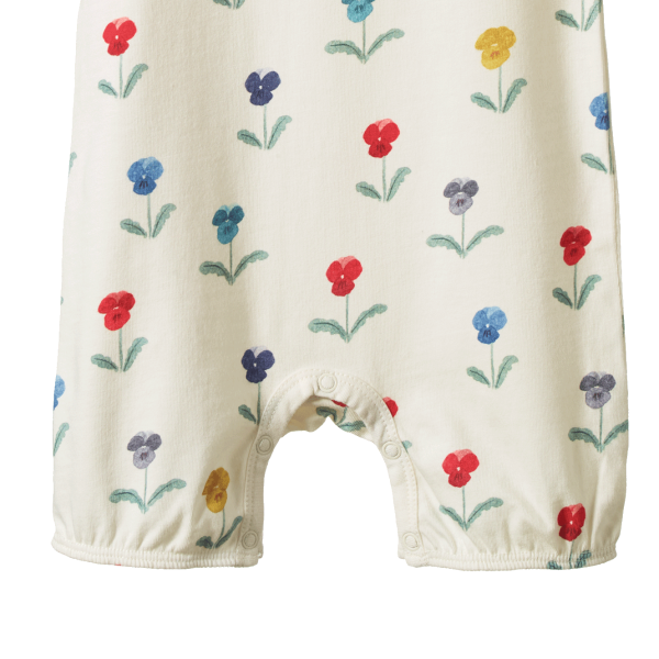 Baby bloomers with floral pattern on a white background
