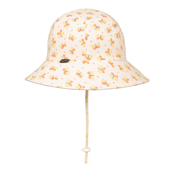 Side view of BEDHEAD HATS Ponytail Bucket Sun Hat - Butterfly