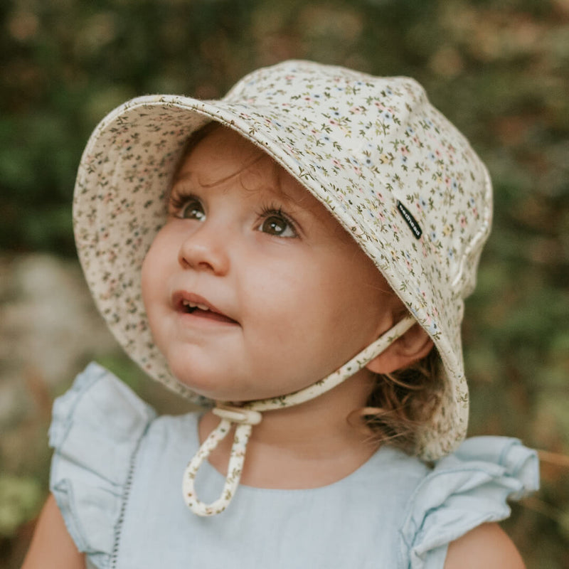 Child wearing BEDHEAD HATS Toddler Bucket Sun Hat - Charlotte