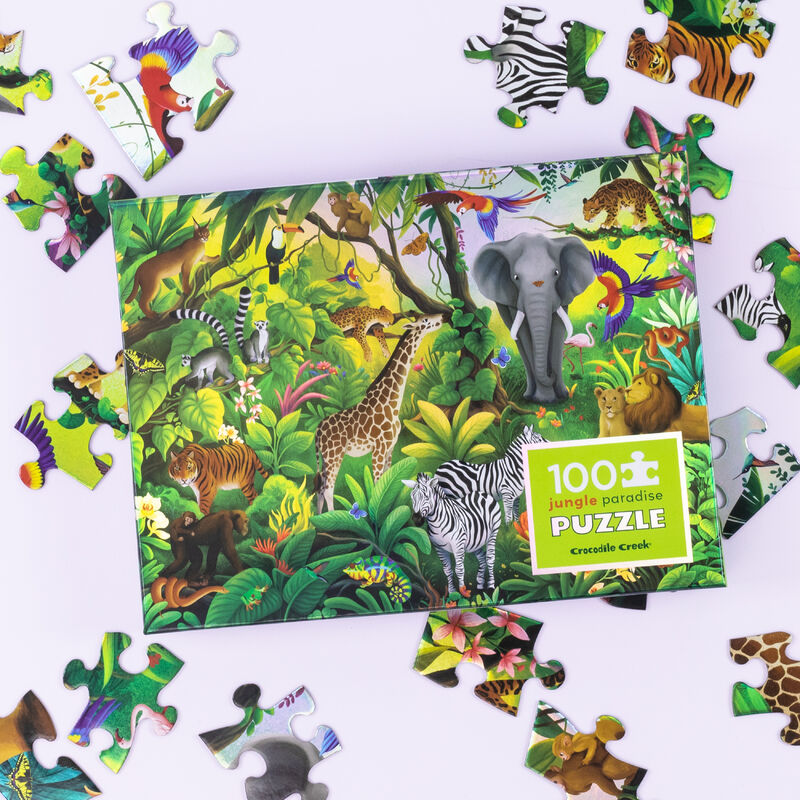 CROCODILE CREEK Holographic Puzzle 100 pc - Jungle Paradise