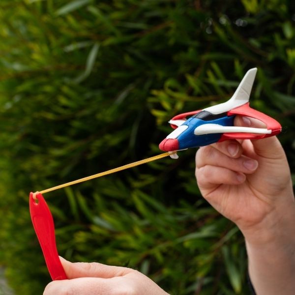 Child launching the TIGER TRIBE Speed Glider