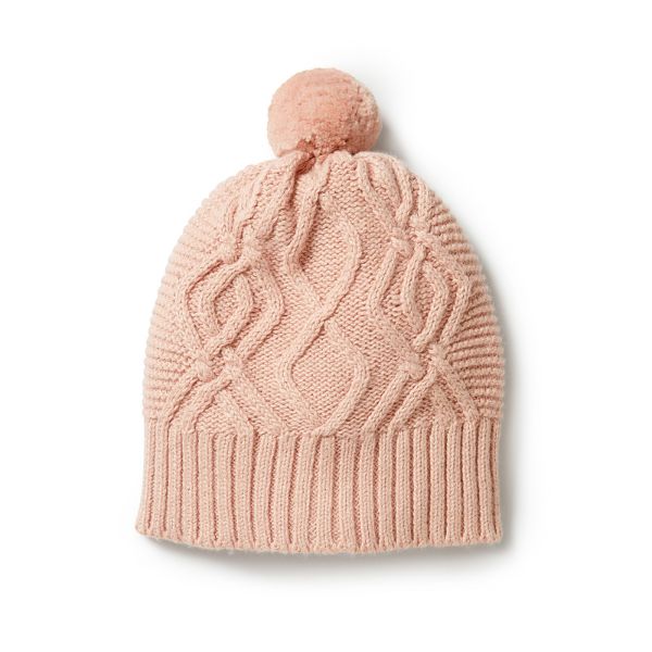 WILSON & FRENCHY Knitted Cable Hat - Rose