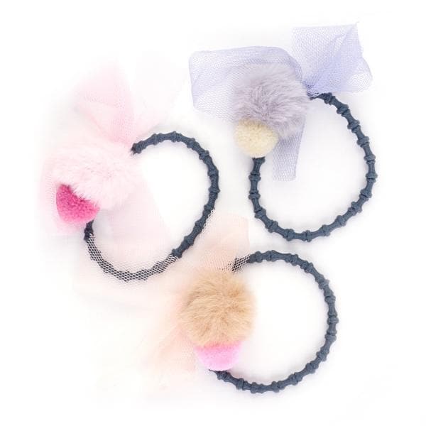 RARE RABBIT | Pompom & Tulle Hair Tie - kids accessories