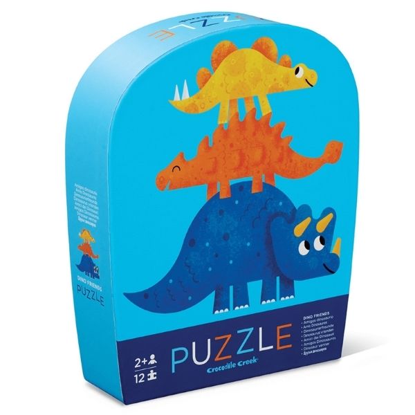 CROCODILE CREEK Mini Puzzle 12 pc - Dino Friends boxed