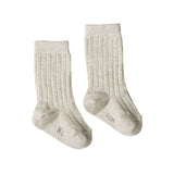 NATURE BABY Organic Cotton Rib Socks Light Grey Marle