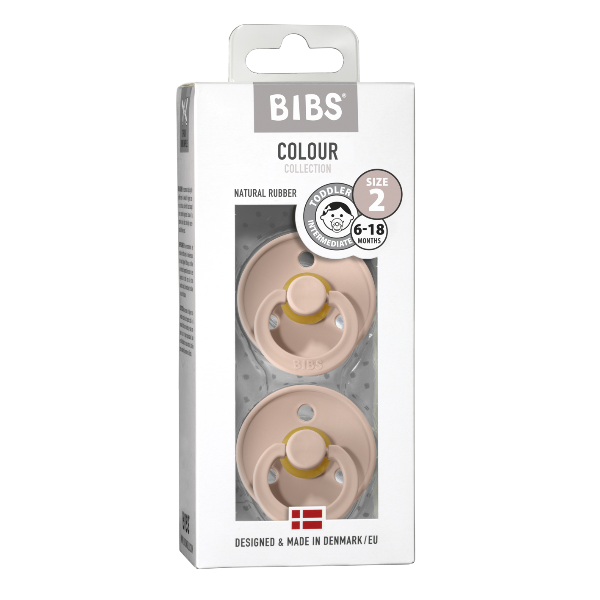BIBS Colour 2 Pack - Blush packaged size 2