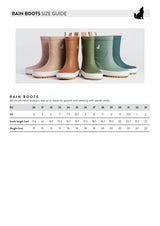 CRYWOLF Rain boots size guide