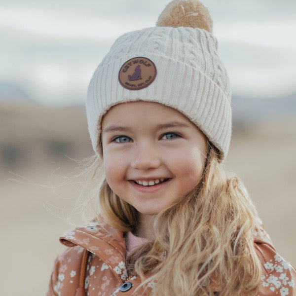 Child wearing the CRYWOLF Beanie Oatmeal 