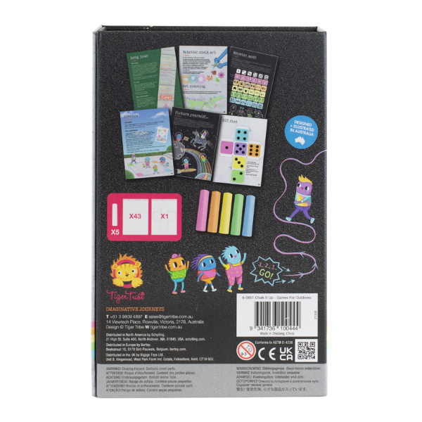 TIGER TRIBE Chalk It Up - Games For Outdoors back of box
