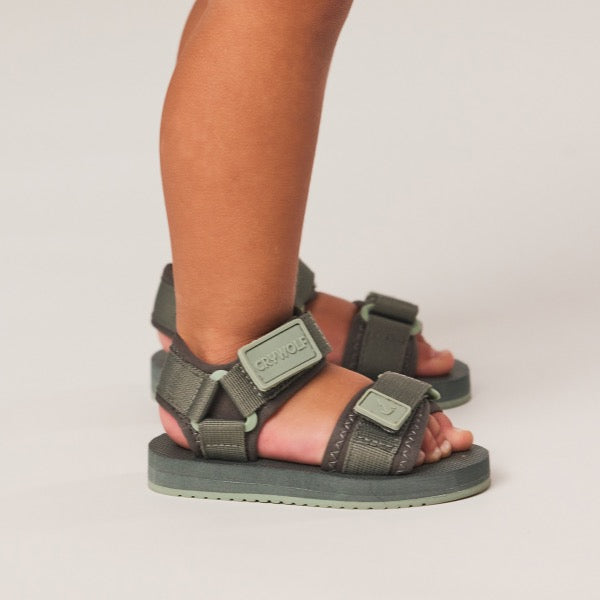 Child wearing the CRYWOLF Beach Sandal - Seagrass side view