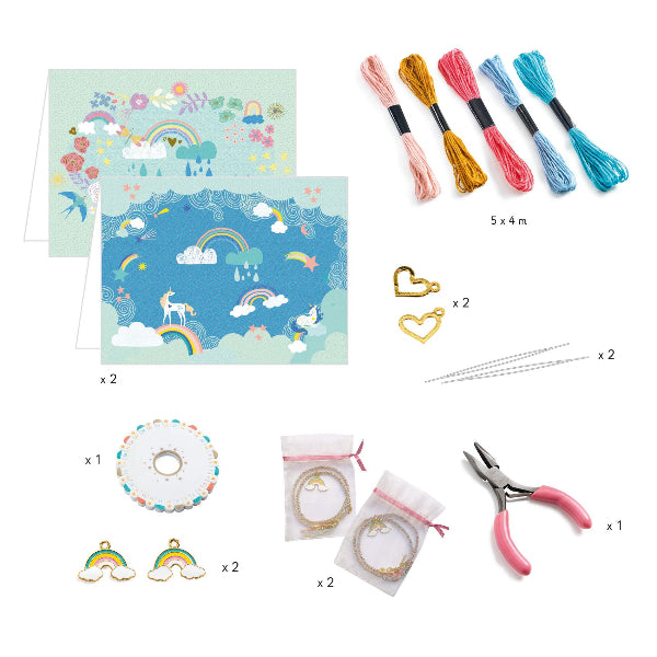 DJECO You & Me Rainbow Kumihimo Beads Set contents