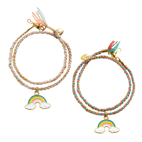 DJECO You & Me Rainbow Kumihimo Beads Set finished bracelets