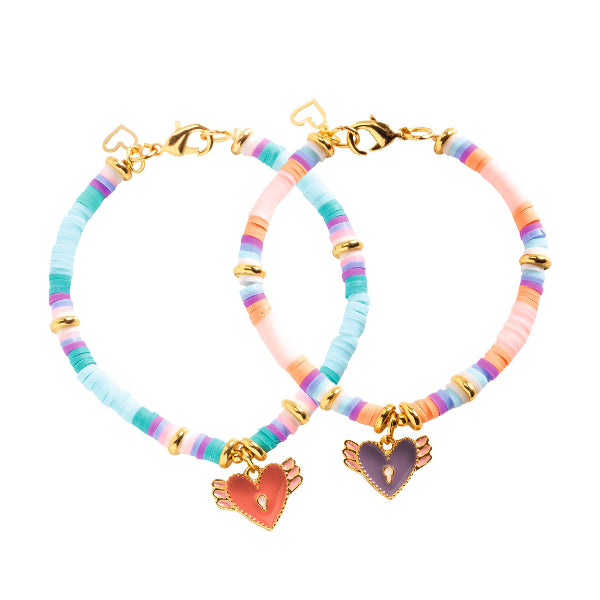 DJECO You & Me Heishi Hearts Beads Set finished bracelets